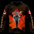 thumbnail image 2 of Sudadera con capucha con estampado 3D de hoja de arce de Canadá para hombre y mujer, sudaderas de gran tamaño, moda urbana, sudadera deportiva con capucha para niños, ropa Y2k, 2 of 5