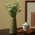 thumbnail image 5 of Jarrón pequeño de gres Retro, flores de cerámica medievales, hogar, sala de estar, adorno de arreglo floral verde, 5 of 5