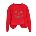 thumbnail image 6 of Yanchicy Womens Crew Neck Sweatshirt Long Sleeve Pullover Tops Thin Fleece Rhinestone Ghost Graphic Soft Loose Fall Halloween Clothes Spooky Season Outfit, 6 of 6