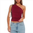thumbnail image 3 of Tops de Mujer para Salir, Verano, , Top Corto, Camisetas Y2K, Corsé, Ropa de Entrenamiento de Moda 2025 Vino Tinto L, 3 of 10