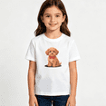 thumbnail image 2 of Girls Graphic Tees Cute Puppy Dog Red Bowtie Kids T Shirt Pet Cute 100% Cotton Short Sleeve Soft Tops 4-13Y, 2 of 5