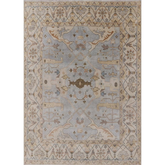 Ahgly Company Machine Washable Indoor Rectangle Industrial Modern Rose Dust Purple Area Rugs, 6' x 9'