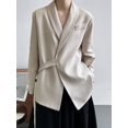 thumbnail image 1 of Veste de Complet à Col Châle Luxi de Qualité Supérieure pour Femmes, Coupe Ample, Mode, Drapée, à Lacets, Haut de Complet 8825, 1 of 6