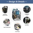 thumbnail image 4 of ALAZA Clear Backpack Skeleton Starry Night PVC Transparent BookBag, 4 of 7