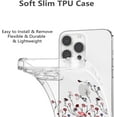 thumbnail image 5 of Flower Case for iPhone 14 Pro 6.1-inch,Clear Floral Case Slim Cute Cover for Girls Women,Transparent Soft TPU Bumper Protective Case with Reinforced Corners,Red Flower, 5 of 7