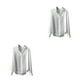 thumbnail image 4 of Qarigey Camisa de mujer Color sólido Primavera Trabajo Oficina Escuela Negocios Fecha Casual Ropa de calle suelta Tops para mujer Damas XXL XXL 2piezas, 4 of 6