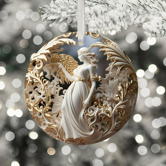 Iumwxz Clearance Sales Acrylic Angel Pendant European Relief Style Christmas Tree Pendant Car Interior Decoration Christmas Decoration home decor christmas clearance outdoors indoor
