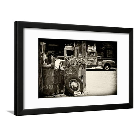 Van - Route 66 - Gas Station - Arizona - United States Framed Print Wall Art By Philippe