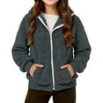 thumbnail image 7 of Garbnen Kids Fleece Jackets Girls Full-Zip Hooded Fall Winter Fuzzy Girls' Outerwear Jackets & Coats Fleece-Lined Sherpa Girls Jacket with Pockets 3-4 Years, 7 of 7