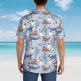 thumbnail image 6 of Daiia Seal Fox Seagull Whales Hawaiian Shirt for Men Gentle Cotton Regular Short Sleeve Casual-X-Large, 6 of 9