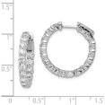 thumbnail image 5 of Sterling Silver Rhodium-Plated Cz In And Out Hinged Hoop Earrings (21 X 22) Made Indonesia qe8005, 5 of 6