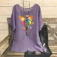 thumbnail image 2 of Women's Summer Cotton Linen Shirt Vintage Boho Short Sleeve Gauze Tunic Tops Casual Comfy Round Neck Blouse, 2 of 7