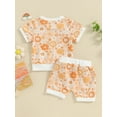 thumbnail image 5 of Musuos Baby Girl 2Pcs Summer Outfits 6 12 18 24M 3T Short Sleeve Floral Print T-Shirt + Shorts Set Infant Toddler Clothes, 5 of 10