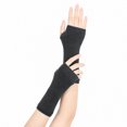 thumbnail image 5 of Unique Bargains 1 Pair Fingerless Gloves Solid Style Knit Gloves Dark Gray, 5 of 5