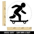 thumbnail image 2 of Skateboarding Man on Skateboard Self-Inking Rubber Stamp Ink Stamper - Red Ink - Small 3/4 Inch, 2 of 7
