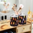 thumbnail image 3 of Yayeee 2 Pack Qtip Holder Bathroom Cotton Swab Canister with Lid Clear Dispenser Set, Yellow Halloween Ghosts, 3 of 6