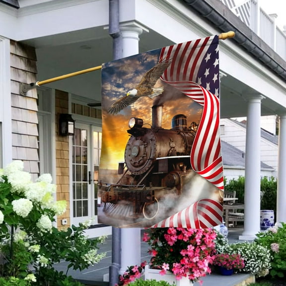 FLAGWIX American House Flag (29.5" x 39.5") - Train American Flag LHA1575F - Premium Polyester Flags