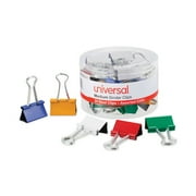 Universal UNV31029 Binder Clips with Storage Tub - Medium, Assorted (24/Pack)