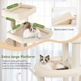 thumbnail image 3 of Globlazer 83" Heavy Duty Cat Tree for Large Cats, MultiLevel Cat Tower Condo with 7 Scratching Posts, Beige, 3 of 8
