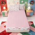 thumbnail image 4 of Manfei Snowy Xmas Pink Christmas Zipper Twin Comforter Sets with Fitted Sheet and 2 Pillowcases,Winter Holiday Zipper Bedding Set,Pink Reversible,4 Pieces, 4 of 7