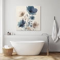 thumbnail image 6 of Wall Art Prints, Navy Blue Floral Framed Canvas Prints for Bedroom Living Room Bathroom Office, Watercolor Flowers Farmhouse Linen Gallery Wrap Wall Art Poster for Gifts Home Decor 12"x12", 6 of 9