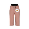 thumbnail image 5 of Elvqul Pink Capris for Women Plus Size Pants for Women Crop With Pockets Comfortable Casual Pants, 5 of 5