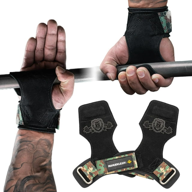 Gym Straps M MANUEKLEAR para levantamiento de pesas, doble piel, para hombre