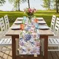 thumbnail image 4 of Table Runners 72 Inches Long Dress Scarves, Spring Flowers Farmhouse Kitchen Table Runner, Coffee Tablerunners, Watercolor Floral Dragonflies Vintage 14x72 Inch, 4 of 9