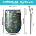 thumbnail image 5 of 12oz Stemless Wine Tumblers DarkGray Cartoon Crocodiles Pattern Vacuum Insulated Stainless Steel Travel Tumbler Cups Mug with Lid and Straw for Champaign,Cocktail,Beer with Cleaning Brush, 5 of 5