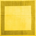 thumbnail image 1 of Ahgly Company Machine Washable Indoor Square Solid Yellow Modern Area Rugs, 5' Square, 1 of 4