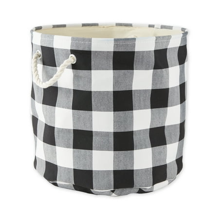 UPC: 0072456104564 | Polyester Bin Buffalo Check White/Black Round Large 15x16x16