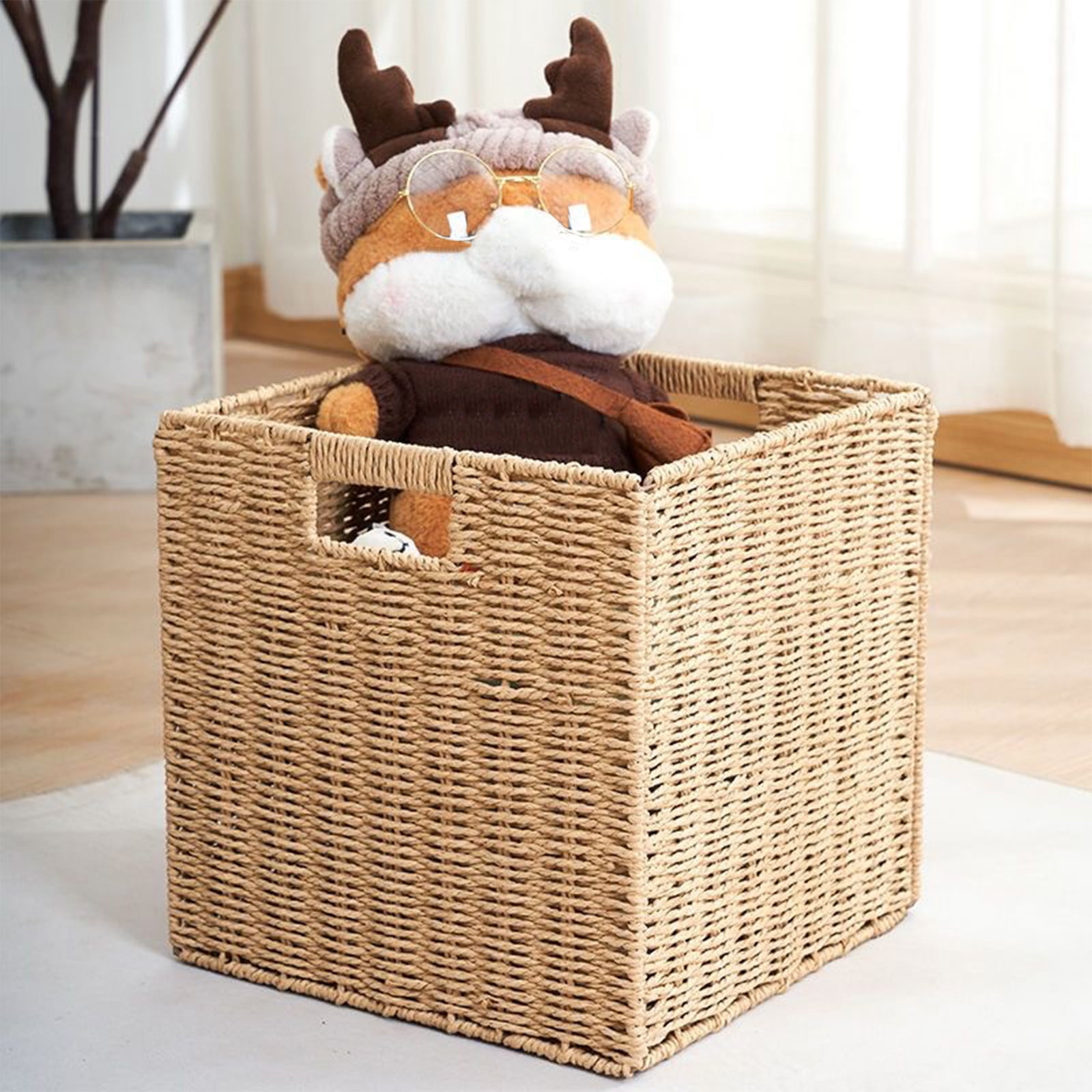 Curver | Rangement Style Aspect Rotin L Couvercle 44,5x33x24,8 Cm Chocolat