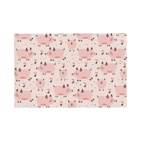 

Placemats Set of 4 Pig Place mats for Dining Table Indoor/Outdoor Cute Heat Resistant Washable Table Mats(18 x 12 )