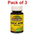 thumbnail image 2 of Nature's Blend Folic Acid Supplement - Vitamin B9 For Prenatal & Heart Health Support for Women - Gluten-Free Formula - Easy to Swallow Daily Nutrition - Made in USA - 100 Tablets - Pack of 3, 2 of 9