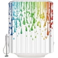 thumbnail image 1 of HTOOQ HTOOQ Ensemble de Rideaux de Douche Décor - Peinture Arc-en-Ciel avec Gouttes Éclaboussures Créatives Design Graphique Artistique Tissus Polyester Imperméable Impression Artistique - avec Crochets 66 Pouces L x 72 Pouces H, 1 of 8