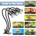 thumbnail image 7 of Premium Double - Head Reptile Heat Lamp with Sturdy Clamp: Intelligent Cycle Timer UVA UVB Reptile Light for Optimal Care of Turtles, Bearded Dragons, Lizards & Beyond, 25W + 50W Dual - Bulb Set, 7 of 7