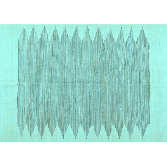 Ahgly Company Indoor Rectangle Solid Light Blue Modern Area Rugs, 2' x 4'