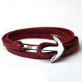 thumbnail image 1 of Pulsera de ancla para hombre, joyería, cadena de cuerda marrón y negra, pulseras de cuero T,4, 1 of 5