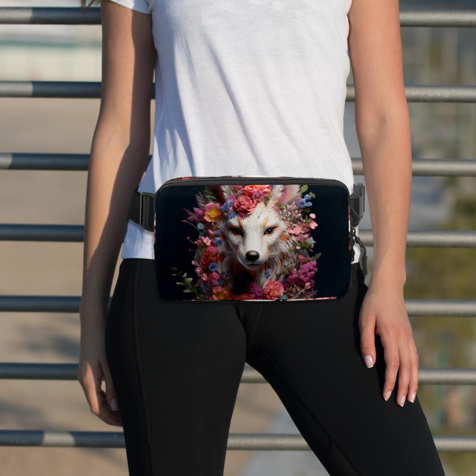 Floral Lightweight Adjustable Fanny Bag Running Belt Waist Pack with Extension Strap Unisex