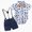 #01 Blue, variant on kaprioy Baby Boy Clothes Baby Boy Formal Short Set Boy Dress Outfits Soft Cotton Dinosaur Print Bodysuit with Bow Tie Newborn Boy Dress Outfit