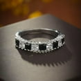 thumbnail image 3 of GKNET 925 Sterling Silver Rings Black Zircon Crystal Round Rings Women Fashion Jewelry-7, 3 of 6