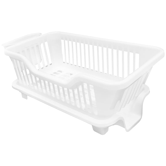 Milisten White Plastic Kitchen Dish Drying Rack, 1-Piece Countertop Drainer for Efficient Kitchen Organization