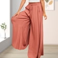 thumbnail image 4 of Falda Pantalones de pierna ancha para mujer Pantalones de cintura elástica de moda Pantalones femeninos simples (naranja XL) Ygjytge Naranja T XL para Mujer, 4 of 5