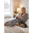 thumbnail image 6 of Loritta Secret Robes for Women, Long Length Hooded Soft Fleece Bathrobe Winter Plush Sleepwear Womens Robes with Pockets & Waist Belt, 6 of 7
