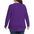 thumbnail image 2 of Womens Plus Size Tops Long Sleeve Shirts Pleated Crew Neck Tunic Casual Loose Dressy Blouse Shirts, 2 of 4
