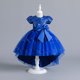 thumbnail image 4 of Girls Sequin Puffy Tutu High Low Bow Belted Kids Princess Dress Performance Evening Christmas Dress, 4 of 5