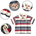 thumbnail image 2 of LYMAYTER Kids Boys Striped T-Shirts Lapel Tees Toddler Boys Embroidery Shirts for Boys 1-8 Years, 2 of 9