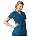 thumbnail image 2 of Maevn Eon Women's V-Neck Pocket Top & Full Elastic Zipper Pocket Cargo Pant Scrub Set, 2 of 5