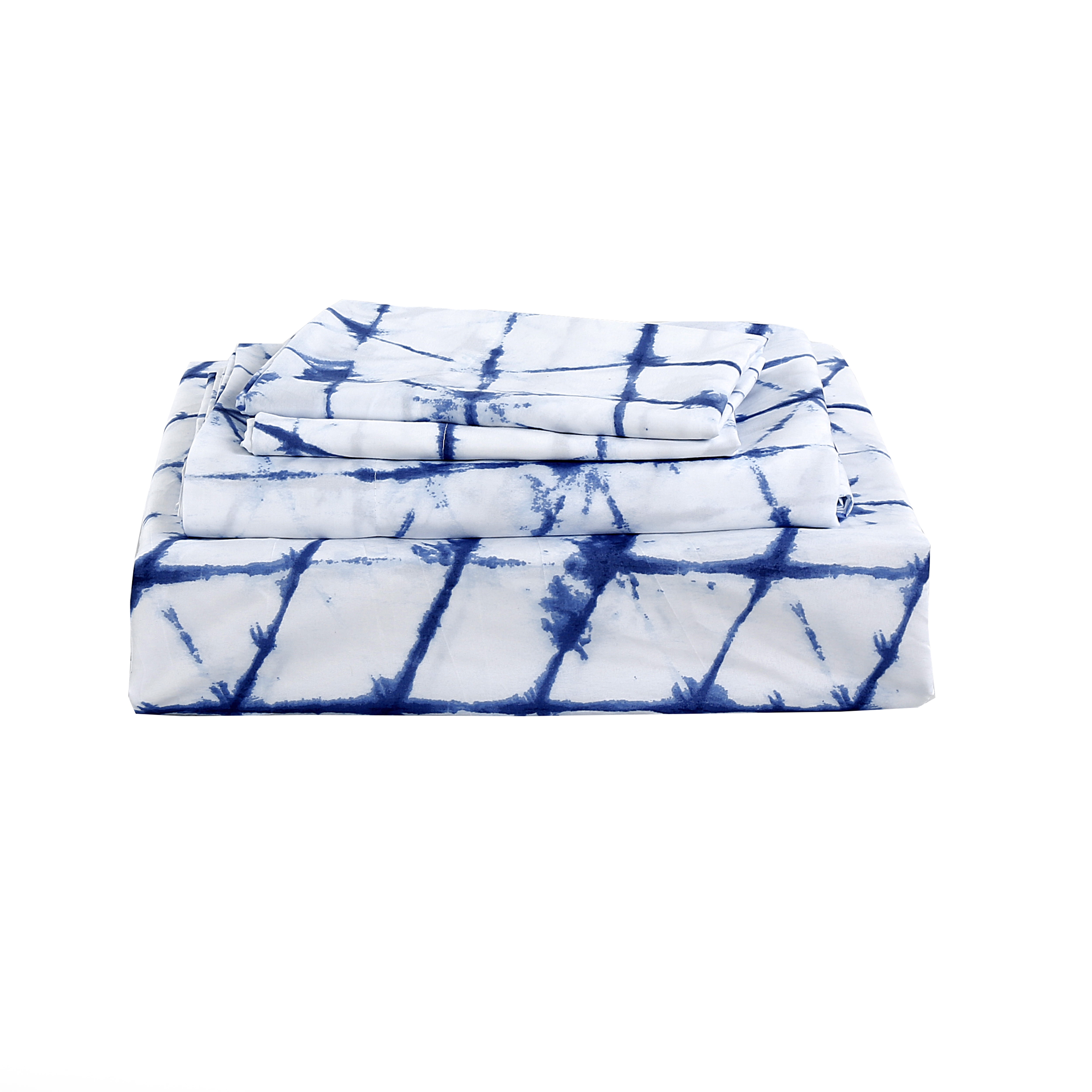 Roxanne Tie Dye 4-piece Sheet Set Blue Queen