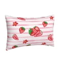 thumbnail image 4 of LNWH Rectangle Pillow Cover, Pink Striped Watercolor Strawberry Art Pattern Cushion Covers Pillowcase for Couch Bedroom Sofa, 20"x30", 4 of 8